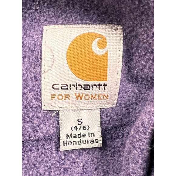 Carhartt For Women Fleece Vest Small 4/6 Full Zip Purple Pockets Cozy Casual - Picture 9 of 11